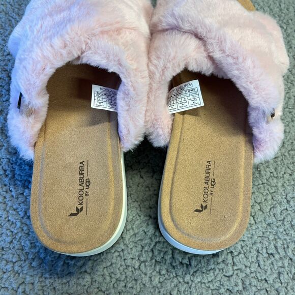 Koolaburra by UGG Batya Faux Fur Slippers Womens 9.5 Pink Shoes Platform Sandal - Picture 8 of 9